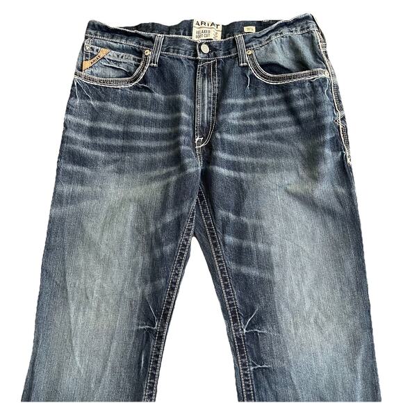 Ariat M4 Low Rise Relaxed Boot Cut Jeans Size 38X34 Blue Coltrane Durango - Picture 8 of 8